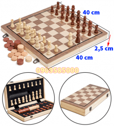 Bộ cờ vua gỗ nam châm chuẩn quốc tế (có hậu thêm)